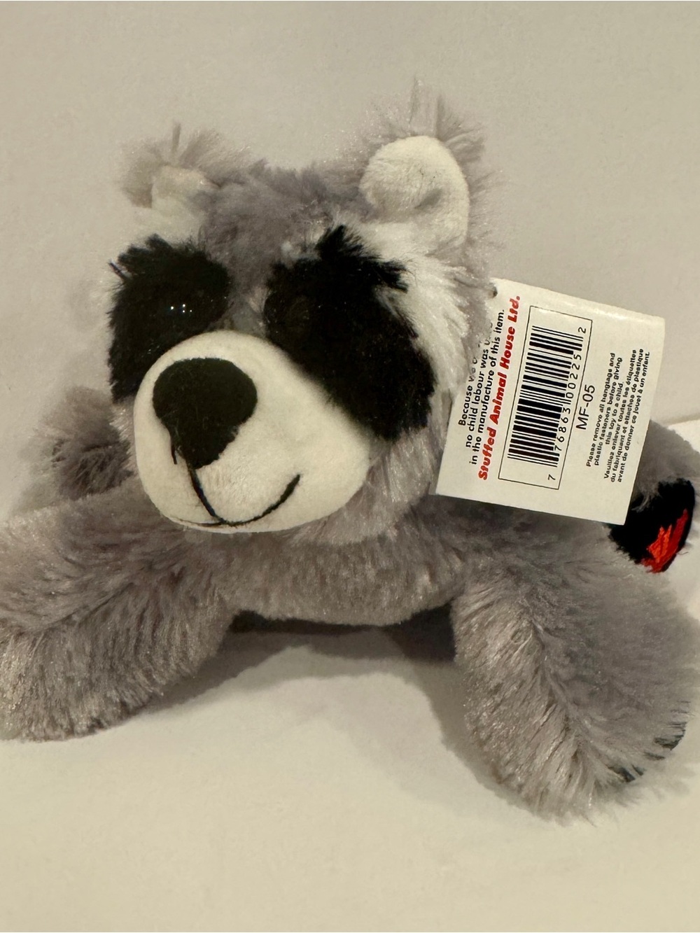 Gray Plush Raccoon Stuffed Animal - Soft Kids Toy